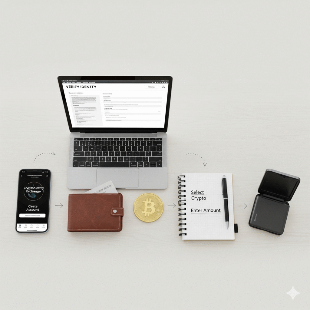 интерфейс криптовалютной биржи для покупки первой криптовалюты в Казахстане