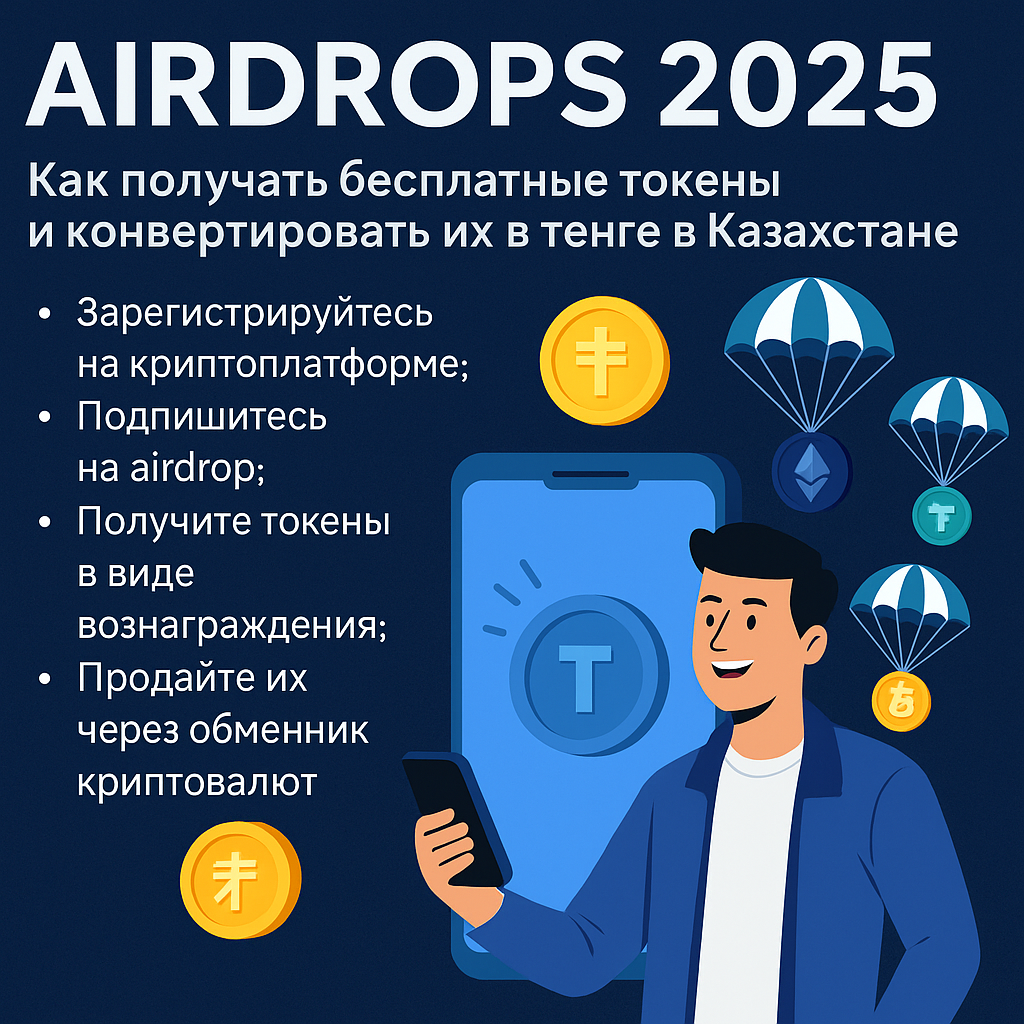 Airdrops: Как Получать Бесплатные Токены и Конвертировать их в Тенге в Казахстане