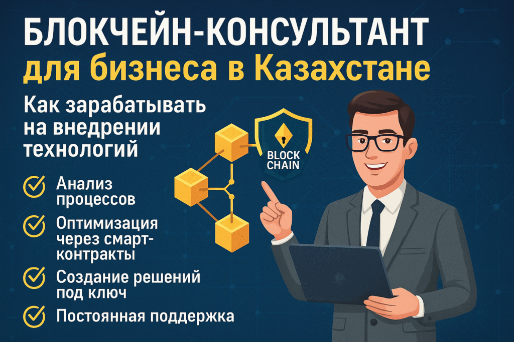 Блокчейн-консультант для бизнеса в Казахстане: как зарабатывать на внедрении технологий