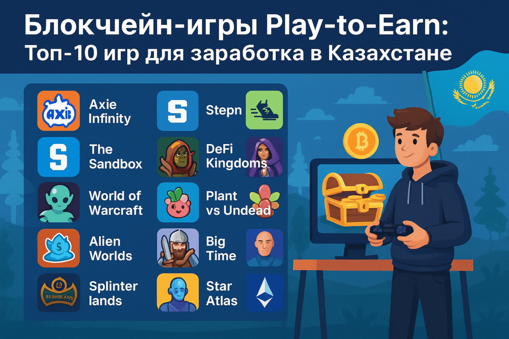 Блокчейн-игры Play-to-Earn: топ-10 игр для заработка в Казахстане