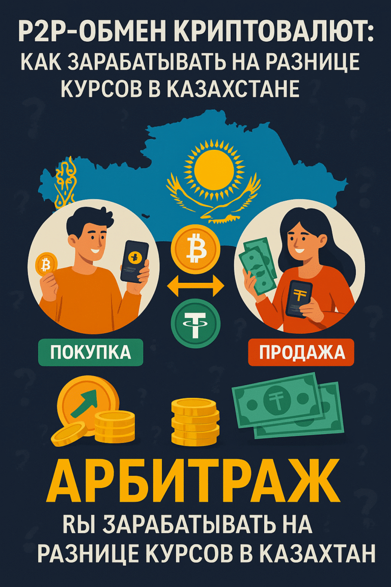 P2P-обмен криптовалют: как зарабатывать на разнице курсов в Казахстане